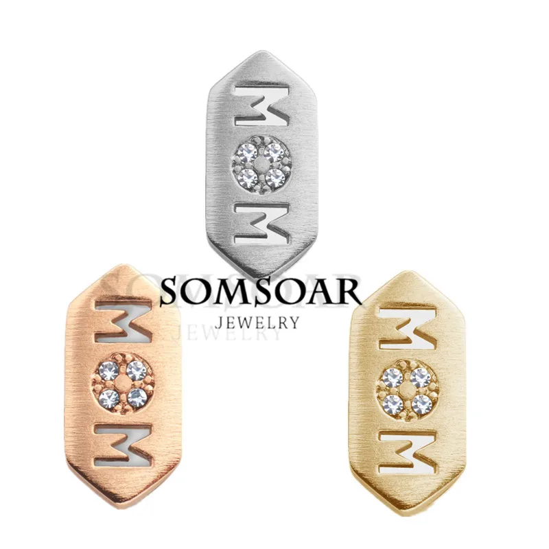 Somsoar ювелирное изделие для мам GEO BAR Charm подходит кожаного браслета подарок на день