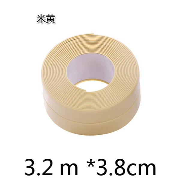 Beige3.8cm Практичный Водонепроницаемый плесени доказательство ленты ПВХ Материал прочный Кухня Ванная комната стены разрыв угловой уплотнительная лента 3,2 м* 3,8/2,2 см - Цвет: Beige3.8cm