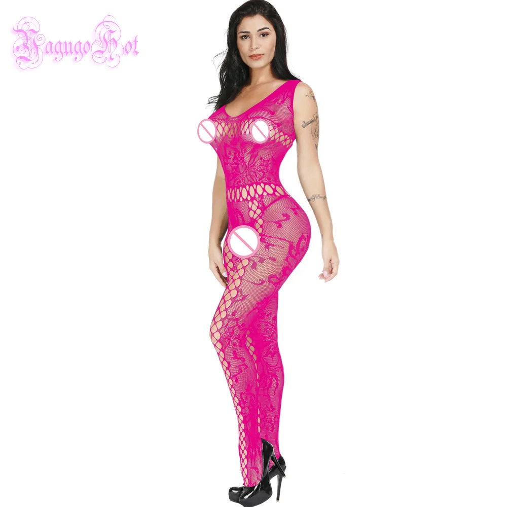 Rose Red Замысловатое Сетчатое боди чулок Cami V шеи цветочные кружева Полночь нижнее белье, ночная сорочка для девушек латексный костюм кошки эротический комбинезон - Цвет: Rose Red
