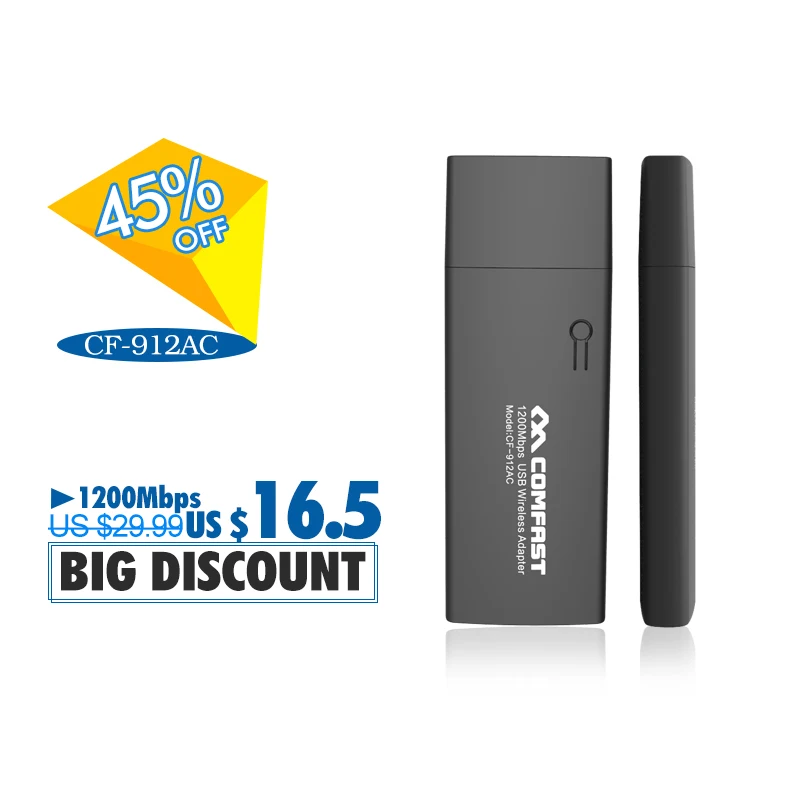 802.11AC USB WiFi Ключ Comfast 1200 Мбит Realtek RTL8812AU Чипсет 2.4 ГГц + 5 Двухдиапазонный Usb Wi-Fi