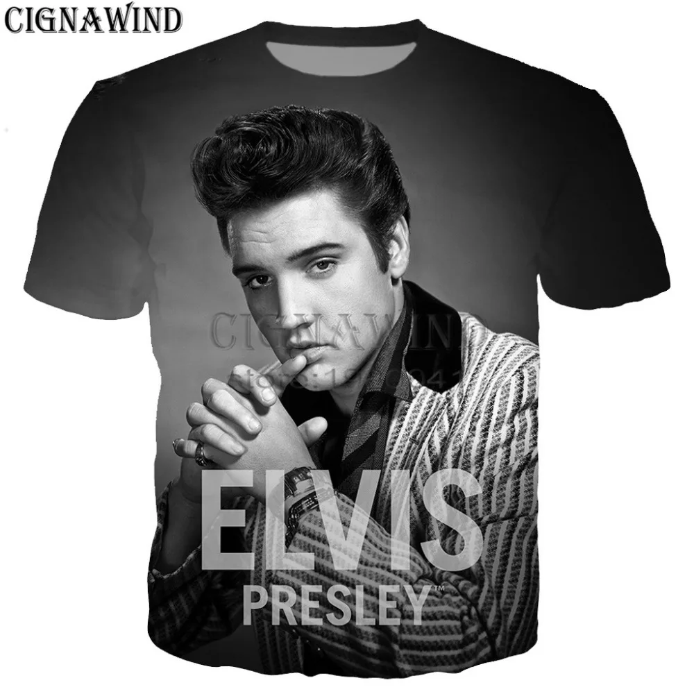 Новая футболка Harajuku Rock singer Elvis Presley Мужская/женская с коротким рукавом 3D Футболка