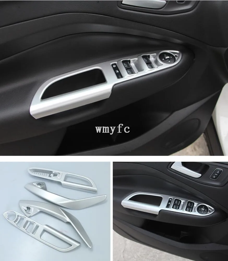 

For Ford Kuga Escape 2017 -2019 4pcs/lot ABS Chrome Style Interior Door handle decoration cover trim frame car accessories
