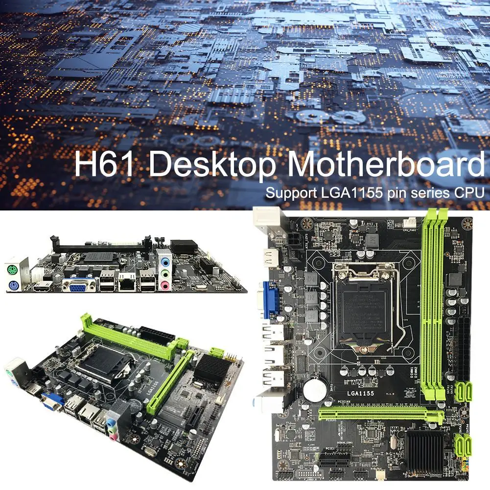 H61 Настольная компьютерная материнская плата разъем LGA 1155 шпильки CPU Порт USB3.0 B75 M