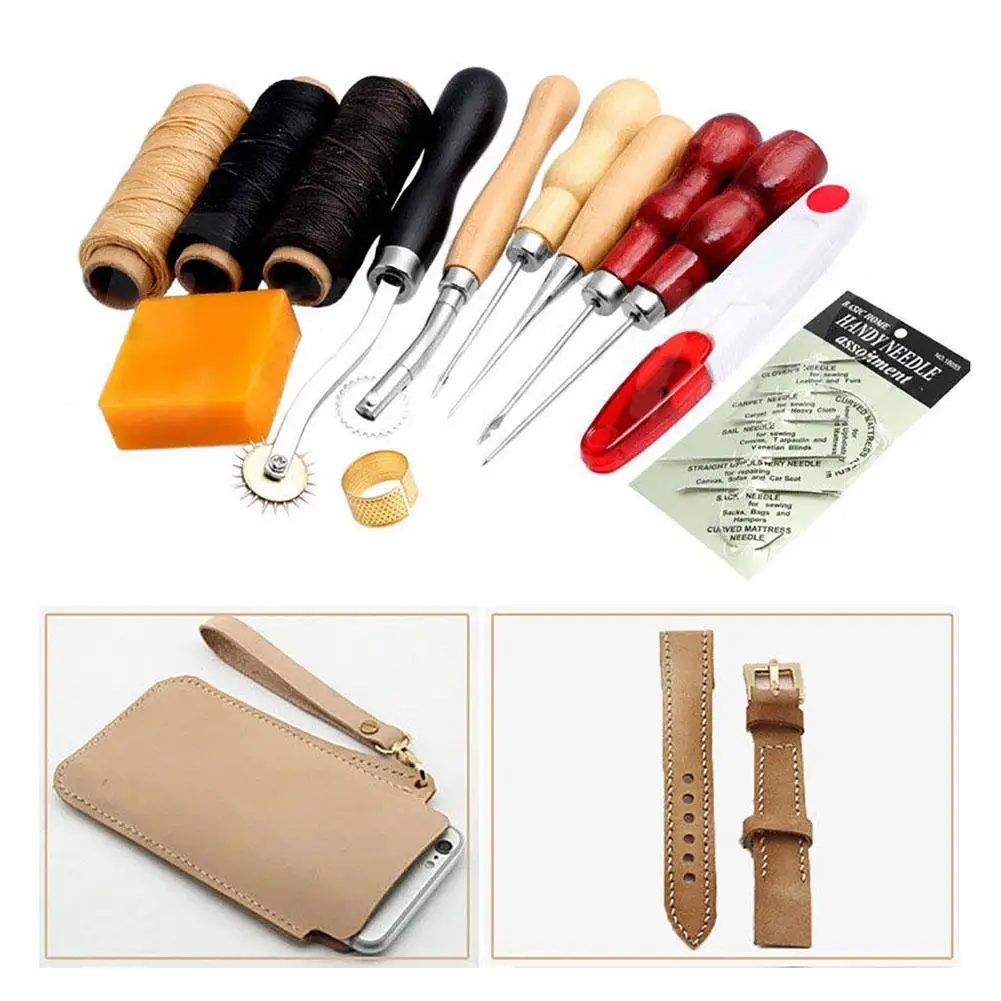 13 шт./компл. ручная строчка швейный инструмент нить Awl вощеный наперсток набор