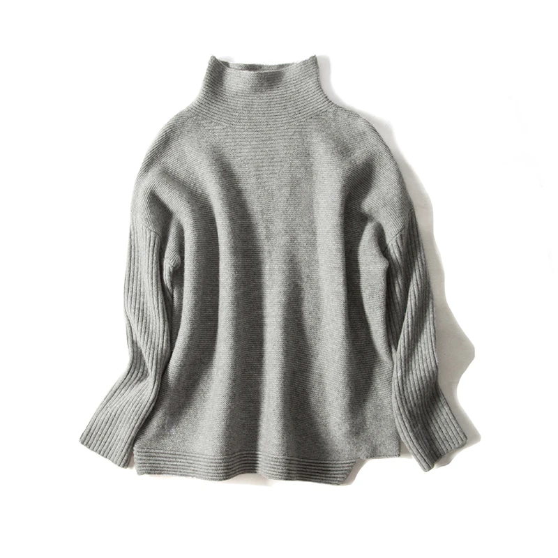 Для женщин пуловеры для кашемировый вязаный свитер с высоким воротом 2018 осень