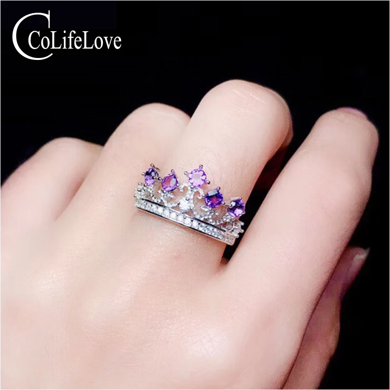 Ювелирные изделия colife серебряное кольцо с аметистом для юной девушки 5 шт.