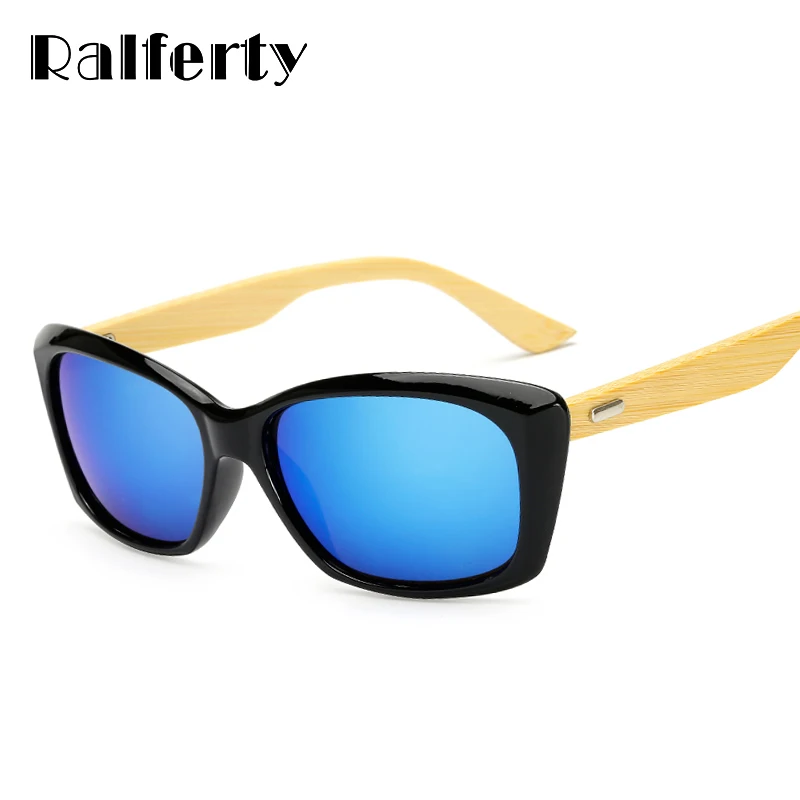 Ralferty солнцезащитные очки винтажные бамбуковые женская модель UV400 деревянные