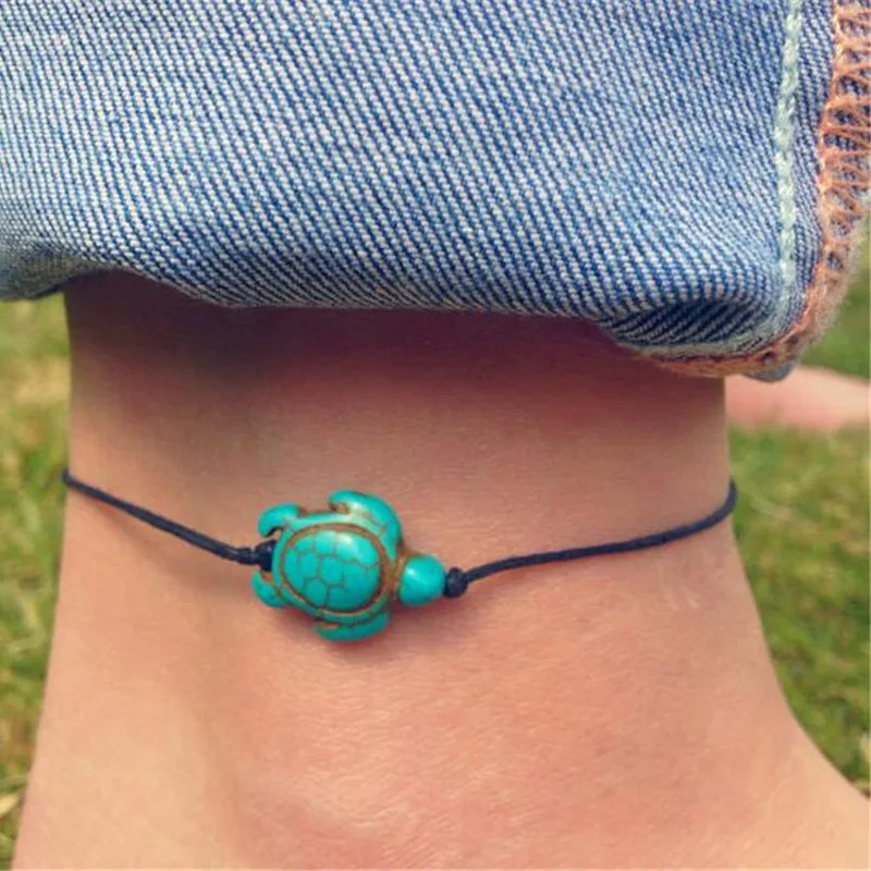 Бесплатная доставка синие черепахи очаровательные ножные браслеты для женщин