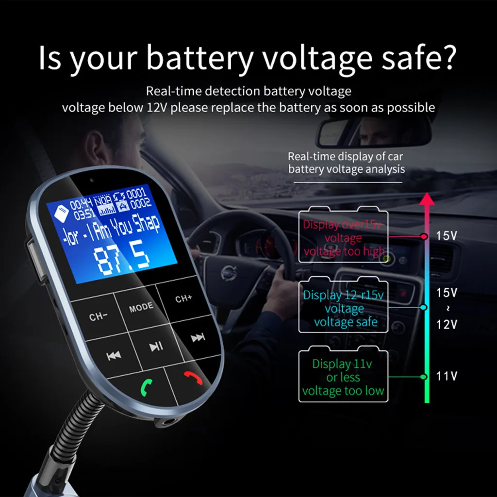 Автомобильный комплект Bluetooth, fm-передатчик, mp3-плеер, Автомобильный дисплей X, Bluetooth, двойной порт, USB, AUX, аудио вход, TF карта, автомобильный fm-передатчик
