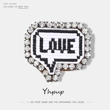 Yhpup WTF брошь в виде букв LOVE из натуральной кожи ювелирные
