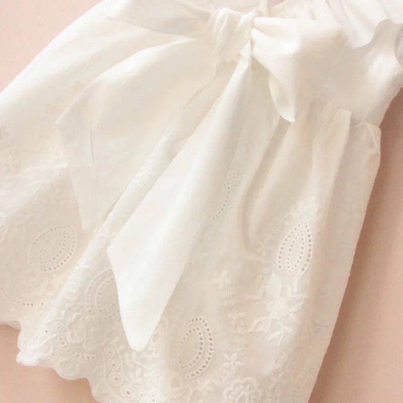 Hurave Girl Dresses Solid White 2019 Summer Style Children's Clothing For Vestido Infant Clothes | Детская одежда и обувь