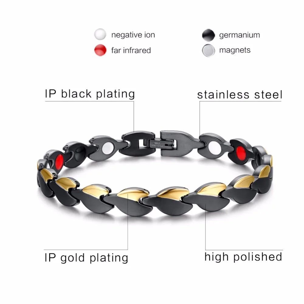 Женский браслет Vinterly золотого цвета со стальным магнитным браслетом с рисунком