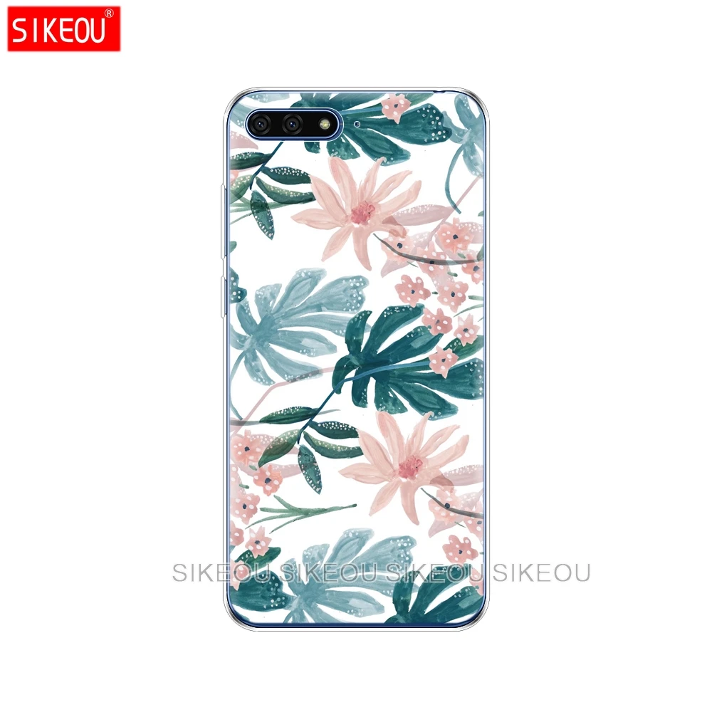 Силиконовый чехол для телефона Huawei Honor 7A PRO 7C Y5 Y6 Y7 Y9 2017 2018 Prime с зеленым КАКТУСОМ и