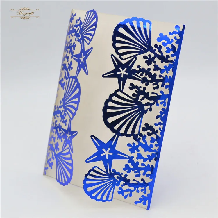Морские украшения свадебные приглашения складные темно синие|navy blue|navy blue