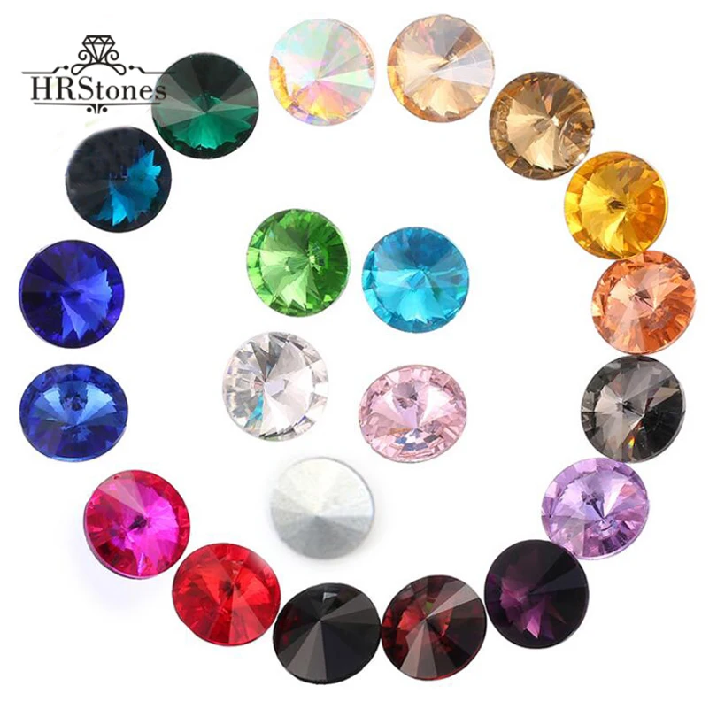Стекло всех цветов Rivoli склеивание страз 50 шт вечерние украшения на платье для