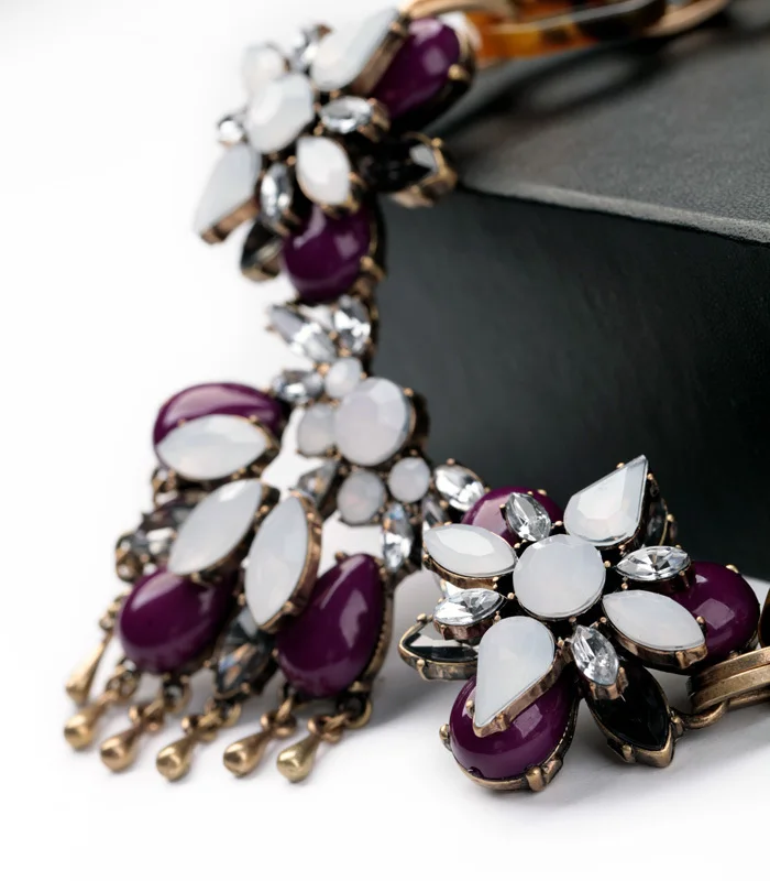 Оптовая цена Окт Винтажный стиль блестящий золотой цвет красочный цветок из