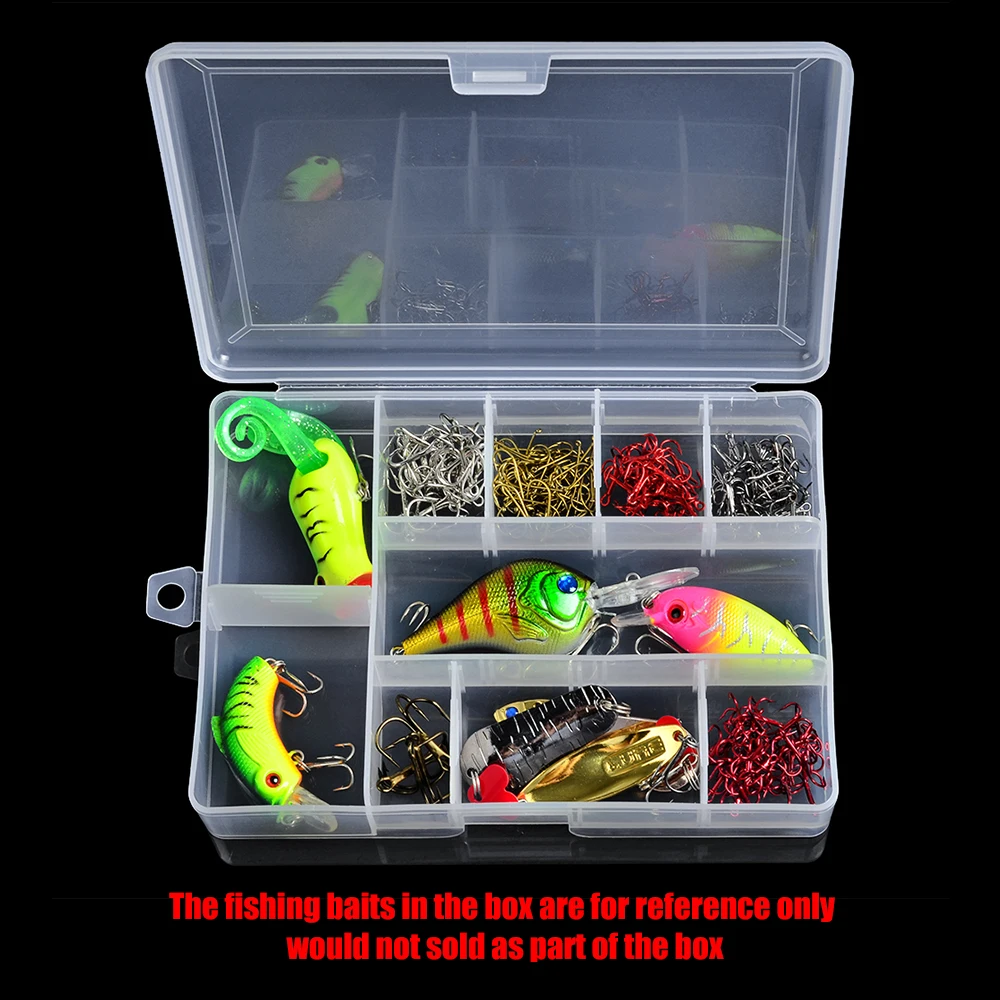 Регулируемый пластиковый чехол с 10 отделениями для рыболовных приманок крючков