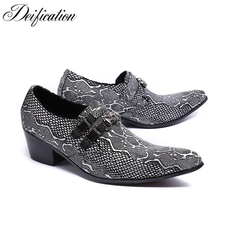 

Sapatos Homens Fashion Printed Mens Wedding Shoes Slip On Office Mens Dress Shoes Leather Formal Business Designer Shoes Men