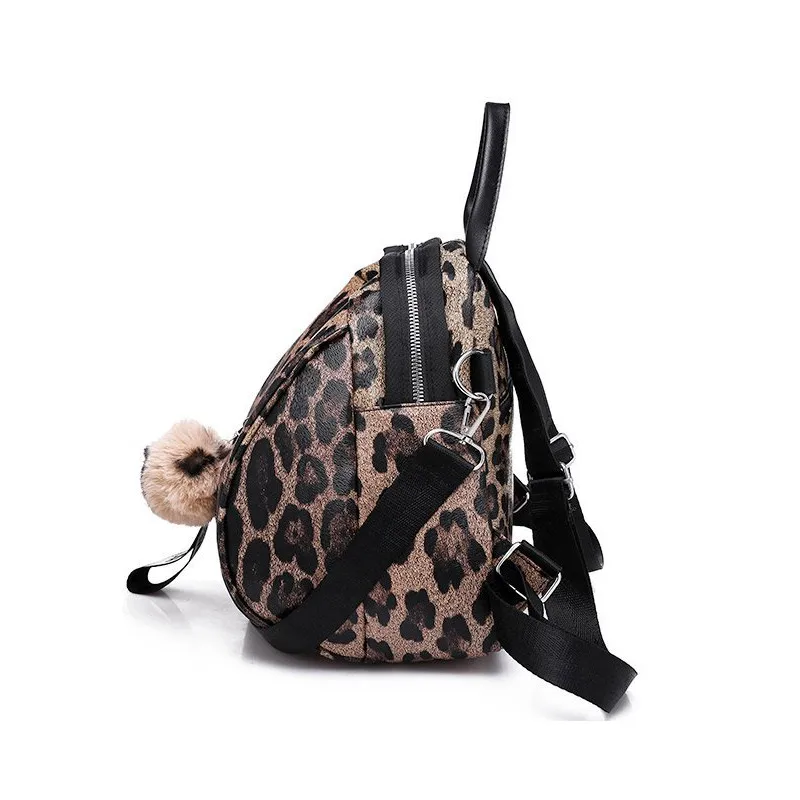 Мини леопардовые женские рюкзаки сумка на плечо школьная для девочек подростков