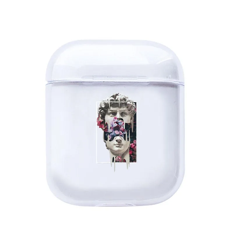 I01106S Прозрачный статуя Роскошный чехол для наушников для Airpods 1/2 мягкий чехол черный Художественный Стиль чехол для наушников s Чехол для Аксессуары для Airpods - Цвет: I01106S