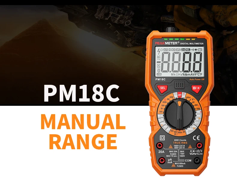 Цифровой мультиметр PEAKMETER PM18C True RMS AC/DC Измеритель сопротивления напряжения PM890D Емкость Частота Температура NCV тестер