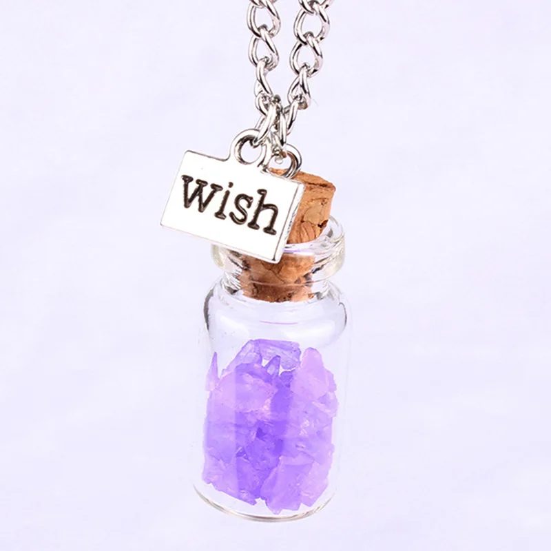LNRRABC Hot New Charm Lucky Women Lady Mini Wishing Clear Glass Bottle Necklace Pendent Gift 6 Colors | Украшения и аксессуары