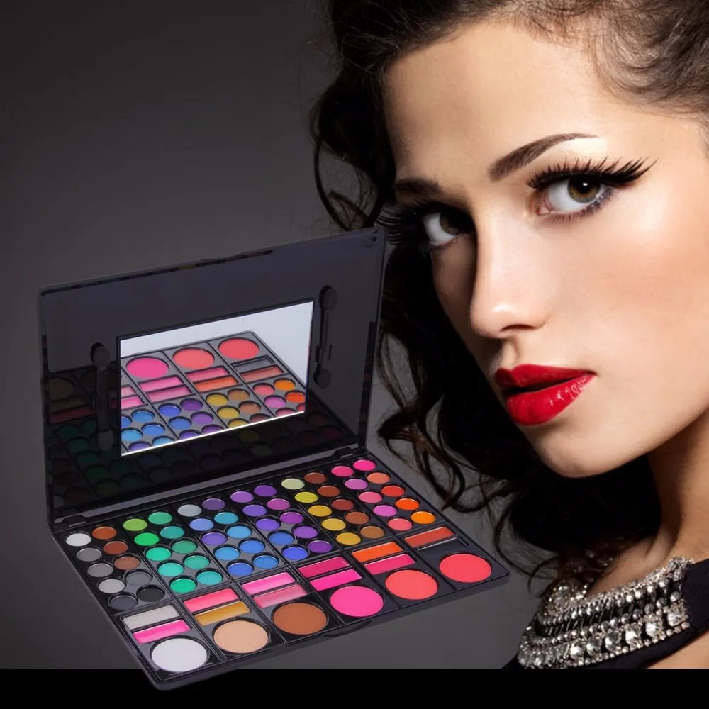 Pro 78 Цвет Перламутровые тени для век Eye Shadow Palette с Щеки Румяна Блеск губ длительный