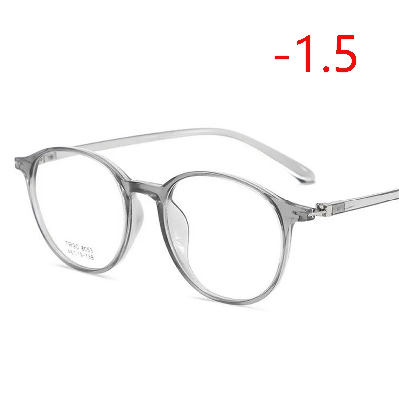 Myopia 150 TR90 прозрачные круглые близорукие очки для женщин 1,56 асферические линзы очки по рецепту для мужчин диоптрий 0-0,5-1,0 до-4,0 - Цвет оправы: Myopia 150