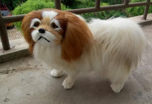 Модель Пекинской собаки большой размер 32x25 см игрушка из полиэтилена и пуха