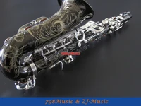 black nickel body and silver keys alto saxophone sax eb key high f new caselapis lazuli buttons