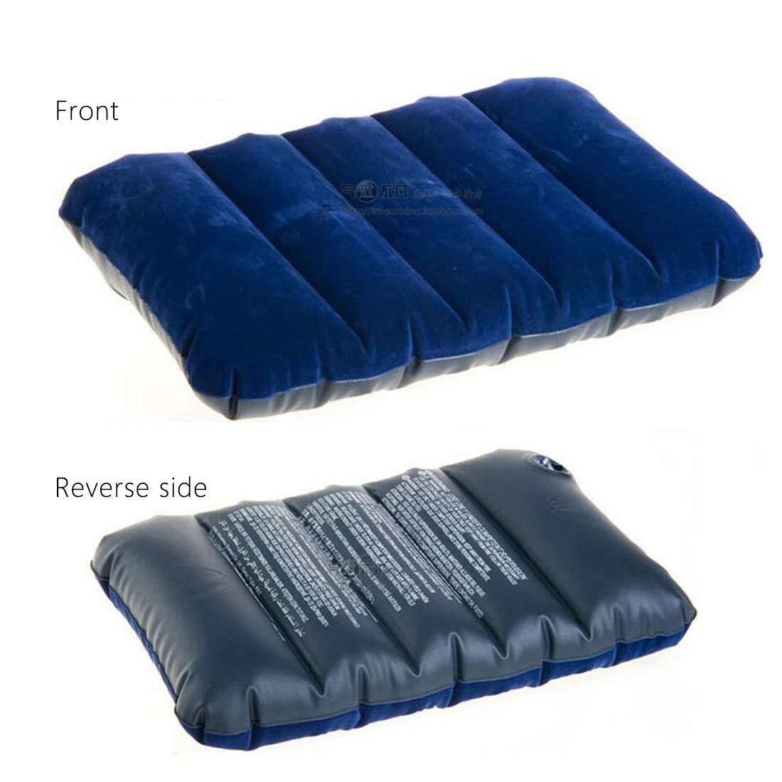 Portable Folding Air Inflatable Pillow Flocking Cushion for Travel Plane 46*30cm | Дом и сад