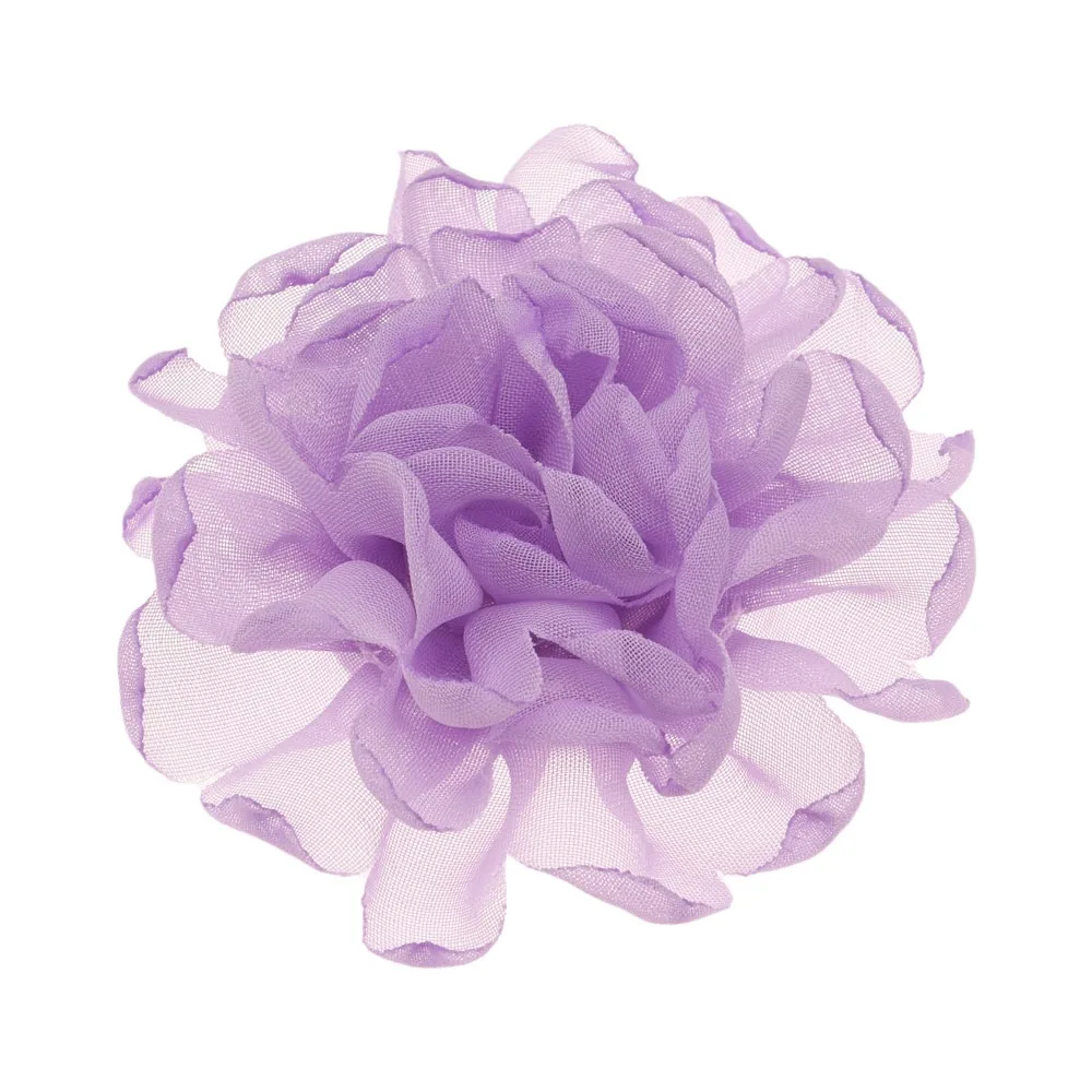 Lavender 100 шт жареная Ткань Цветы шифон Вьющиеся цветы волосы головные уборы модный бутик аксессуаров для волос украшение цветок без бантов для волос - Цвет: Lavender