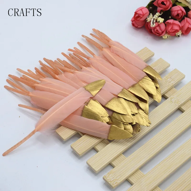 Champagne plus gold Новые 20 красивых утиных перьев 10-16 см/4-6 дюймов DIY ювелирные украшения декоративные аксессуары - Цвет: Champagne plus gold