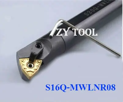 S16Q-MWLNR08 буровая Штанга, диаметр 16*180 мм, держатель инструмента для внутренней обточки, держатель инструмента CNC, режущий инструмент для токарного станка для вставок WNMG0804