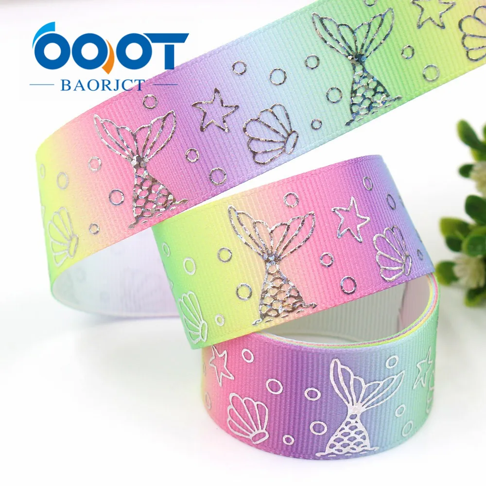 OOOT BAORJCT G-18808-901 10 ярдов 25 мм Лазерная Серебристая мультяшная лента с принтом