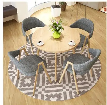 Простой стол для переговоров и стул офисный Повседневный круглый приема