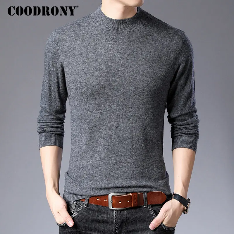COODRONY Brand Sweater Men Casual Turtleneck Pull Homme Merino Wool Sweaters Autumn Winter Soft Warm Cashmere Pullover Men 93011