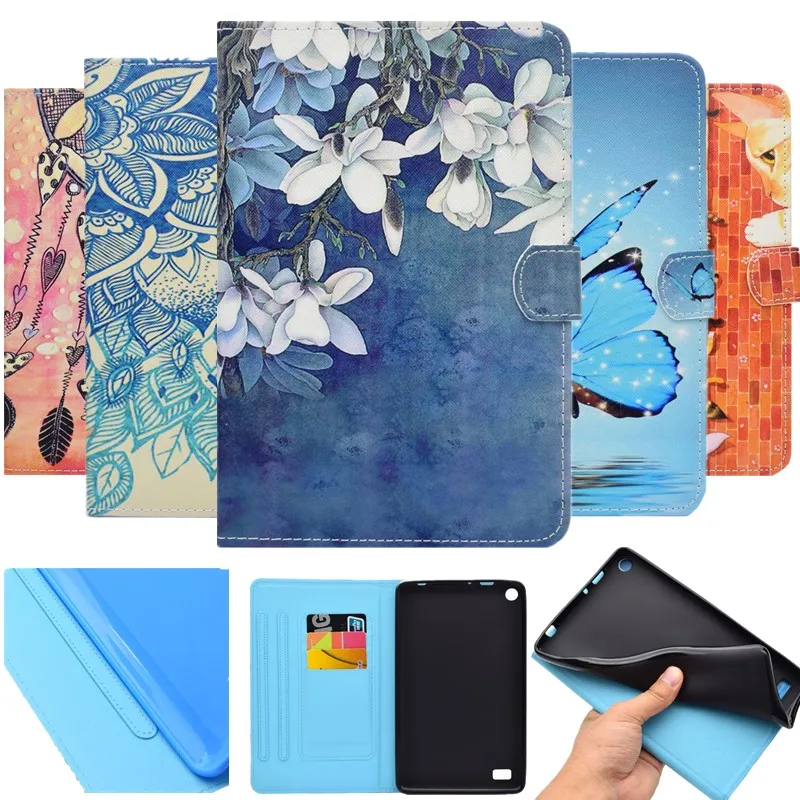 Для Amazon Kindle Fire HD 7 2015 6 чехол с подставкой для планшета кожаный флип-кошелек HD7