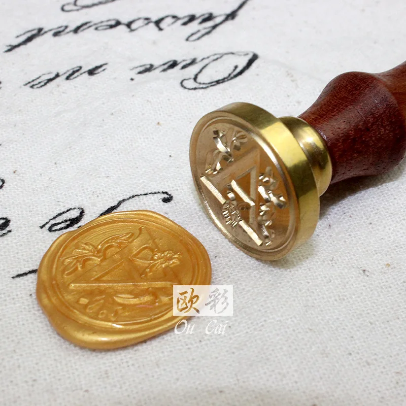 Деревянная ручка картонная запечатка воск штамп сделать индивидуальность