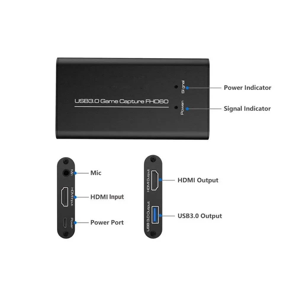 Y &amp H HDMI к USB3.0 HD видео игра захвата карты с аудио живой поток и запись в 1080p 60fps Plug and