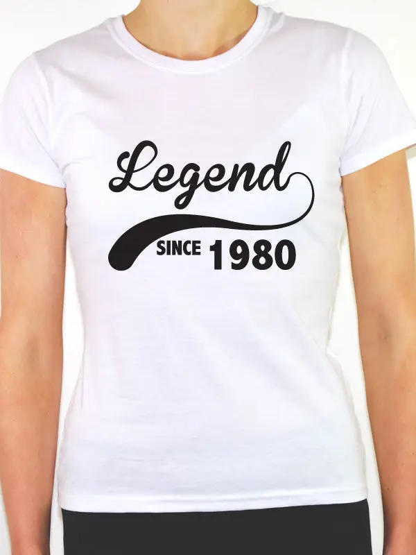 

LEGEND SINCE 1980 - Birth Year /Birthday Gift / Novelty Themed Women's T-Shirt