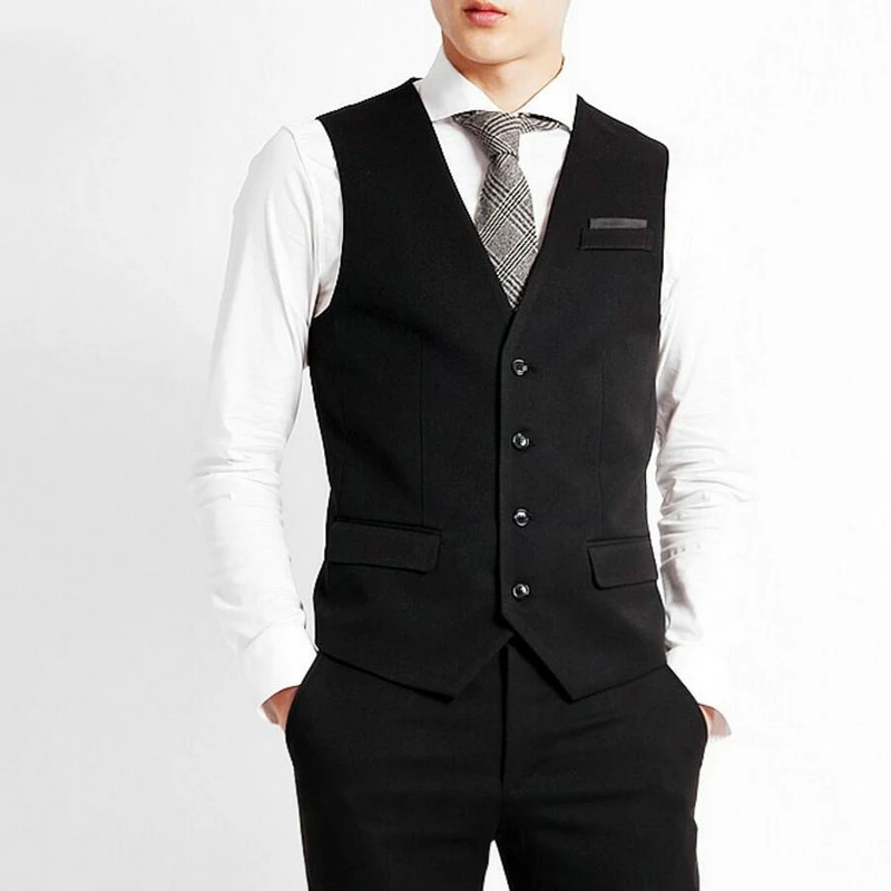 

Men suit vest Slim fit waistcoat black vest custom-make mens dress waistcoats formal occasion business men vest