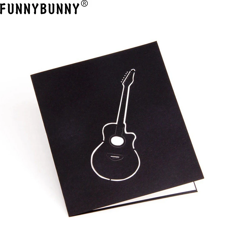 FUNNYBUNNY гитара Рок Музыка 3d всплывающие поздравительные день рождения
