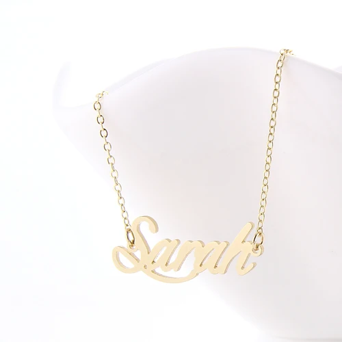 Курсивное название шрифта Sarah именная подвеска ожерелье амулеты для