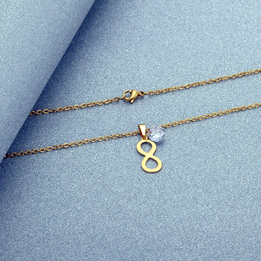 Персонализированные ожерелья FINDYOU Infinity Love золотого цвета на заказ из камня по