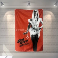 sin city movies poster scrolls bar cafes home decoration banners hanging art waterproof cloth decoration