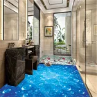 Пользовательская Водонепроницаемая настенная бумага для ванной, синие волнистые капли воды, 3D ПВХ носится, нескользящая настенная бумага, кухонная виниловая настенная роспись для пола