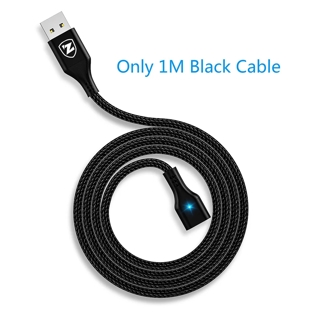 CableBlack ZRSE Магнитный Micro Usb кабель для Iphone samsung 3A Быстрая зарядка данных провод шнур магнит Зарядное устройство Usb type C кабель для мобильного телефона - Цвет: CableBlack