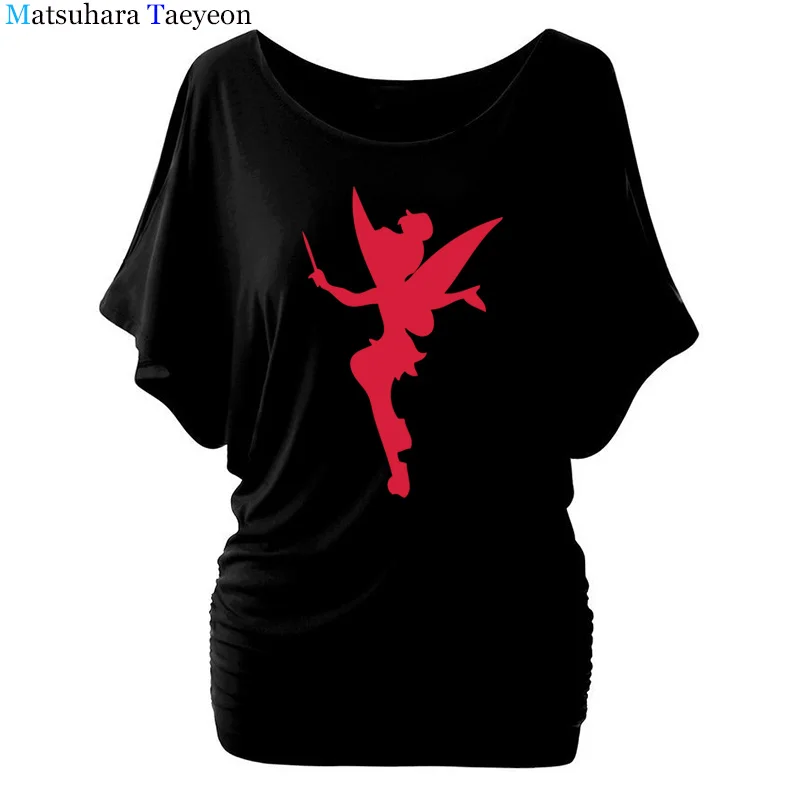 17 Футболка женская фея Динь-Динь силуэт мультфильм фея футболка Femme Tinkerbell печатных милый Harajuku футболка T76 - Цвет: 17