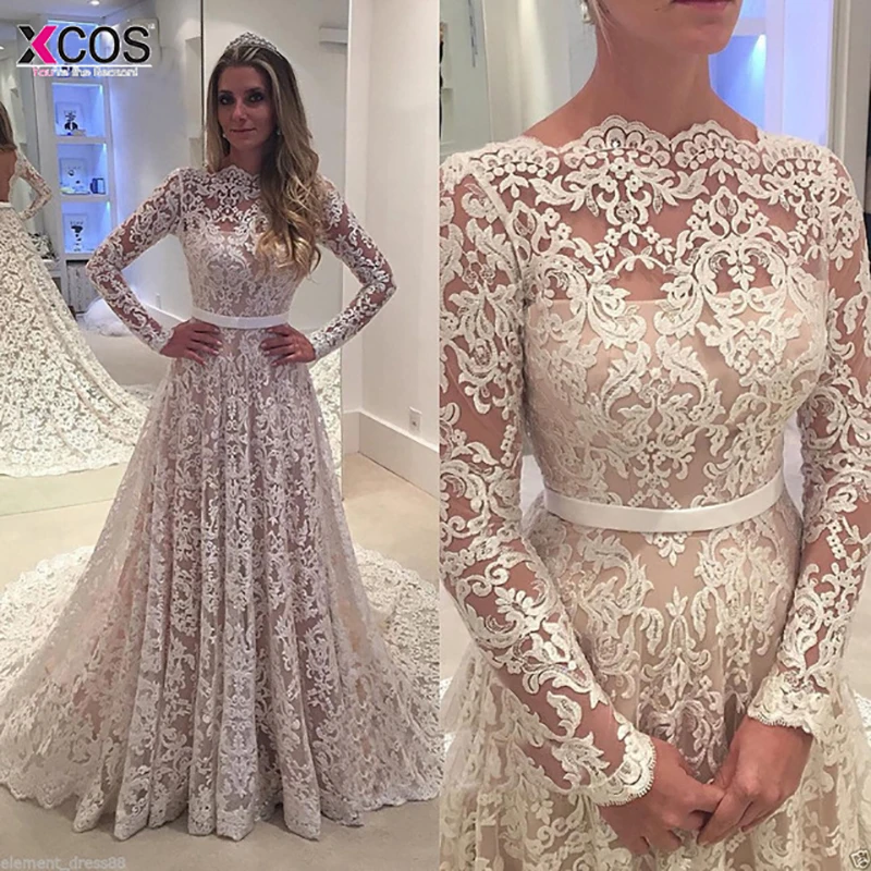 Vestido De Noiva 2018 винтажное белое свадебное платье цвета слоновой кости кружевное с